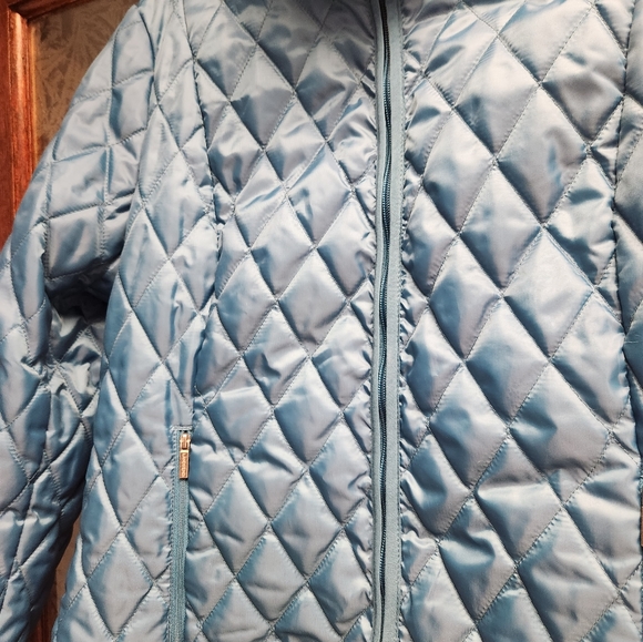 Like new Lands end quilted coat M peacock blue - Picture 5 of 5